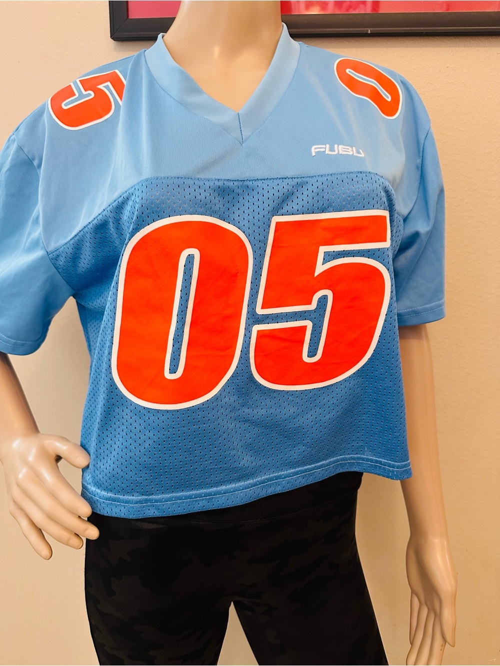 Hell's Kitchen x FUBU Cropped Football Jersey Size M